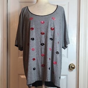 Lane Bryant Sequined Lips Tee Shirt